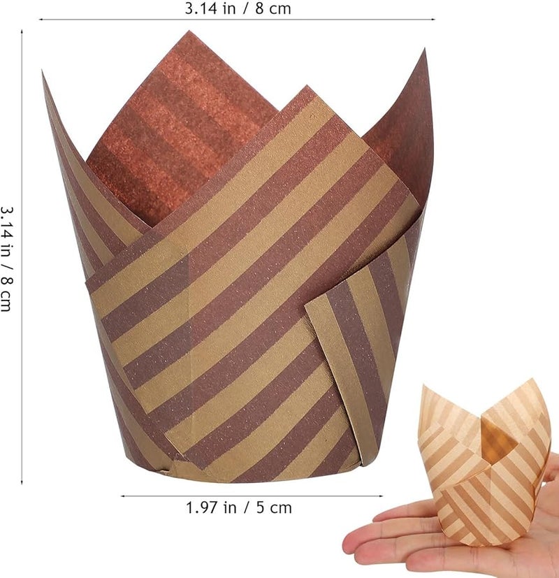 Artibetter 200pcs Large Tulip Baking Cups Greaseproof Muffin Liners for Parties - Image 2
